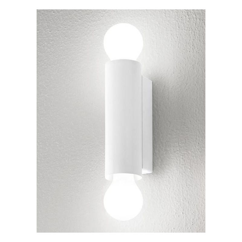 BIRBA APPLIQUE BIEMISSIONE MODERNA COLORE BIANCO CON LAMPADINE A VISTA E27 DELLA LINEA LIGHT Linea Light - Cristalensi Shop Onli