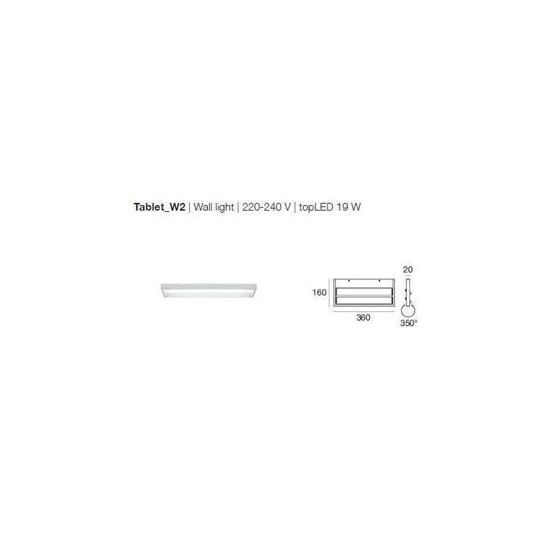 TABLET W2 LINEA LIGHT APPLIQUE 36 CM 19W LED COLORE BIANCO MODERNA LUCE DIREZIONABILE STILNOVO MA&DE - Cristalensi Shop Online