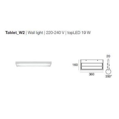 TABLET W2 LINEA LIGHT APPLIQUE 36 CM 19W LED COLORE BIANCO MODERNA LUCE DIREZIONABILE STILNOVO MA&DE - Cristalensi Shop Online