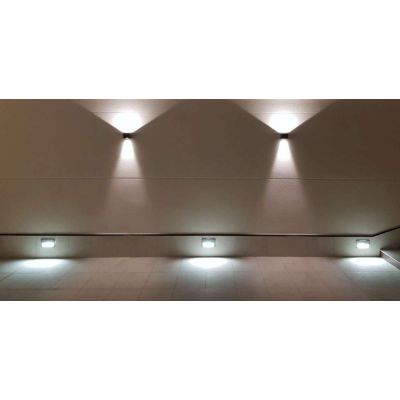 LEK APPLIQUE CUBO IP54 IN TRE COLORI LED 6,8W FASCIO REGOLABILE 3000K O 4000K BENEITO FAURE - Cristalensi Shop Online