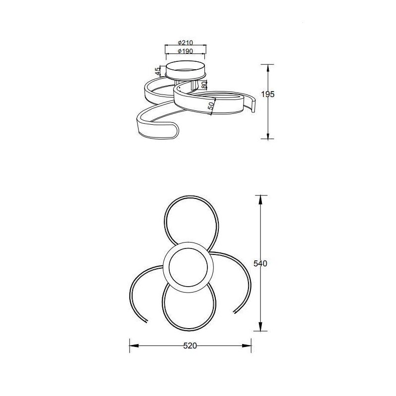 FRANCIS PLAFONIERA ANTRACITE LED 40W VORTICI MODERNA LUCE 3000K DIMMERABILE TRIO LIGHTING - Cristalensi Shop Online