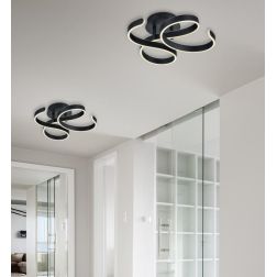 FRANCIS PLAFONIERA ANTRACITE LED 40W VORTICI MODERNA LUCE 3000K DIMMERABILE TRIO LIGHTING - Cristalensi Shop Online 2