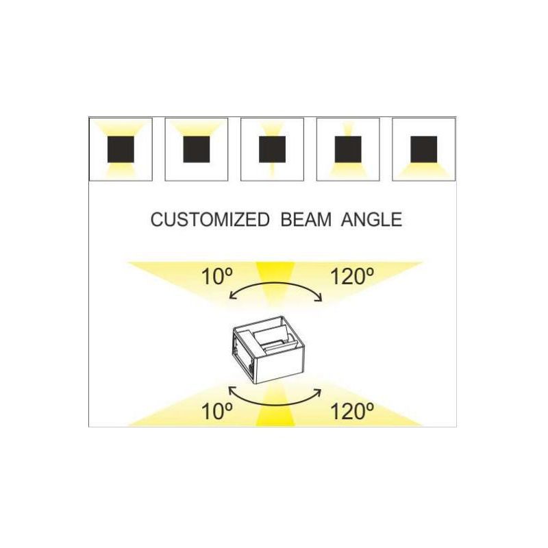 LEK APPLIQUE CUBO IP54 IN TRE COLORI LED 6,8W FASCIO REGOLABILE 3000K O 4000K BENEITO FAURE - Cristalensi Shop Online