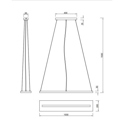 BRAD SOSPENSIONE IN LEGNO CON LED 27W LUCE 3000K DIMMERABILE LARGHEZZA CM 100 TRIO LIGHTING - Cristalensi Shop Online
