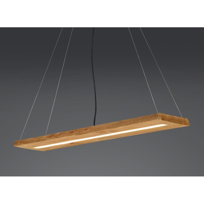 BRAD SOSPENSIONE IN LEGNO CON LED 27W LUCE 3000K DIMMERABILE LARGHEZZA CM 100 TRIO LIGHTING - Cristalensi Shop Online