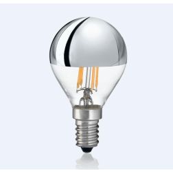 LAMPADINA E14 LED 4W SFERA CON CUPOLA ARGENTO LUCE 3000K ECONOMICA DURATA 15000 ORE CRISTALENSI - Cristalensi Shop Online 2