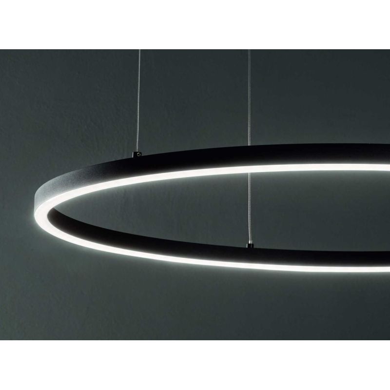 SOSPENSIONE MODERNA FORMA CIRCOLARE DIAMETRO CM 70 LED INTEGRATO 38W LUCE 3000K-4000K BIANCO O NERO CRISTALENSI - Cristalensi Sh