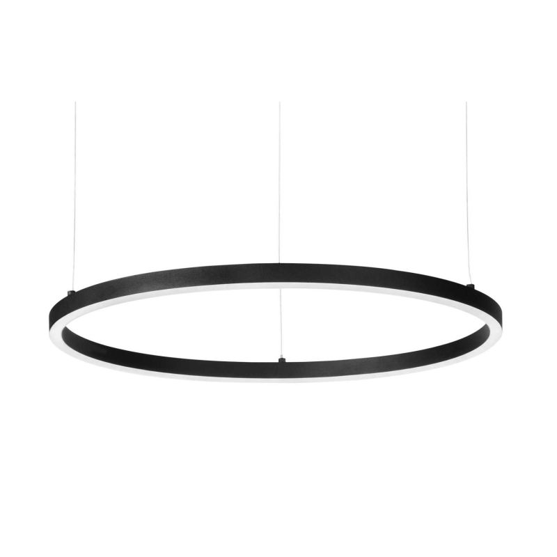 SOSPENSIONE MODERNA FORMA CIRCOLARE DIAMETRO CM 70 LED INTEGRATO 38W LUCE 3000K-4000K BIANCO O NERO CRISTALENSI - Cristalensi Sh