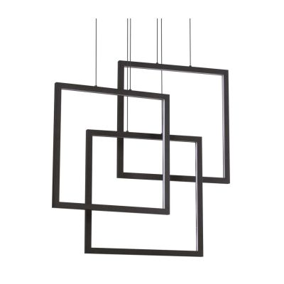 SOSPENSIONE MODERNA CON 3 QUADRATI LED INTEGRATO 80W LUCE 3000K BIANCO O NERO CRISTALENSI - Cristalensi Shop Online