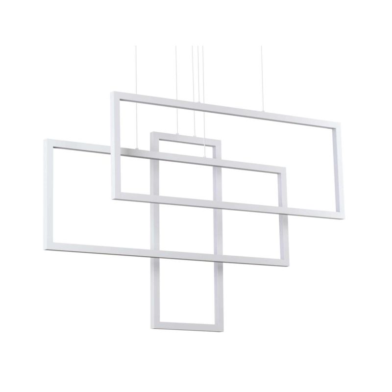 SOSPENSIONE MODERNA CON 3 RETTANGOLI LED INTEGRATO 93W LUCE 3000K BIANCO O NERO CRISTALENSI - Cristalensi Shop Online