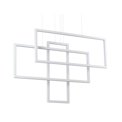 SOSPENSIONE MODERNA CON 3 RETTANGOLI LED INTEGRATO 93W LUCE 3000K BIANCO O NERO CRISTALENSI - Cristalensi Shop Online