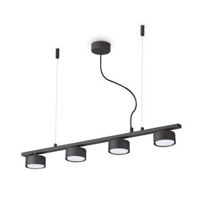 SOSPENSIONE RETTANGOLARE METALLO NERO CON 6 O 4 LUCI ATTACCO GX53 LAMPADINE INCLUSE MODERNA CRISTALENSI - Cristalensi Shop Onlin