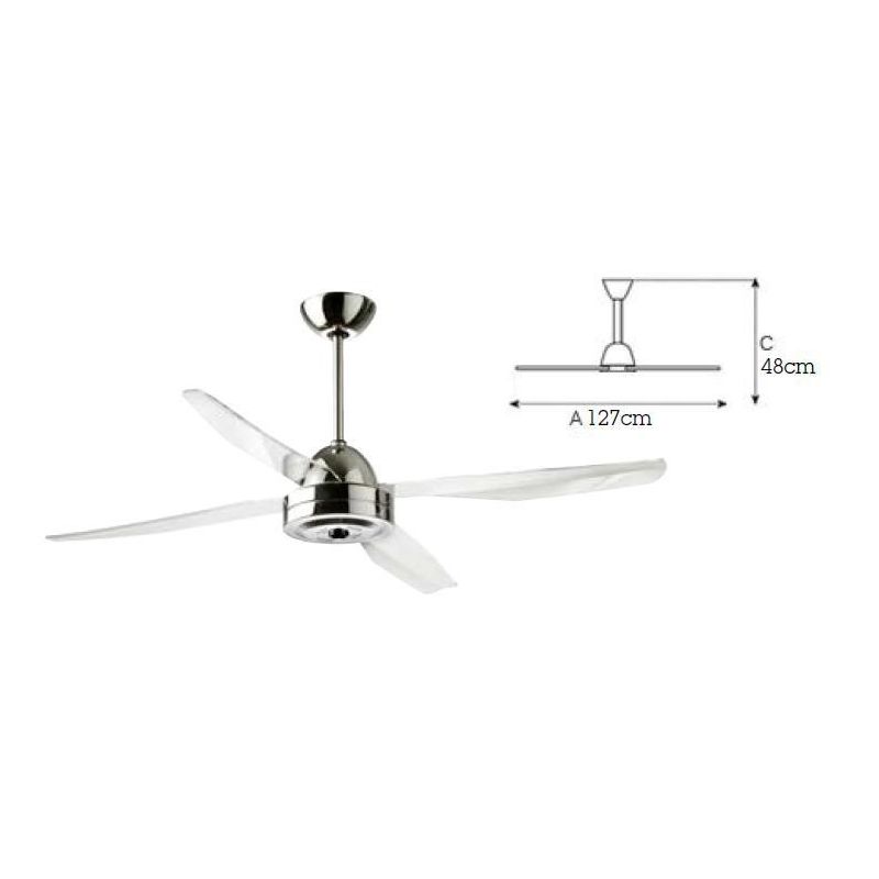LIBELLULA 4 PALE VENTILATORE SOFFITTO DI ITALEXPORT DIAMETRO 127 CM CON TELECOMANDO Italexport - Cristalensi Shop Online