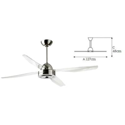 LIBELLULA 4 PALE VENTILATORE SOFFITTO DI ITALEXPORT DIAMETRO 127 CM CON TELECOMANDO Italexport - Cristalensi Shop Online