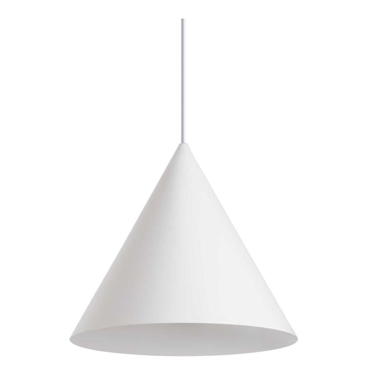 SOSPENSIONE SINGOLA A CONO DIAMETRO CM 30 IN METALLO BIANCO O NERO LAMPADINA E27 MODERNA CRISTALENSI - Cristalensi Shop Online