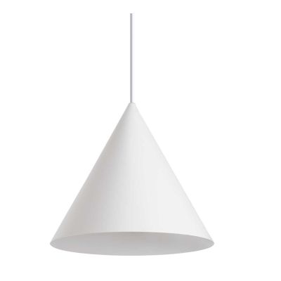 SOSPENSIONE SINGOLA A CONO DIAMETRO CM 30 IN METALLO BIANCO O NERO LAMPADINA E27 MODERNA CRISTALENSI - Cristalensi Shop Online