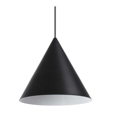 SOSPENSIONE SINGOLA A CONO DIAMETRO CM 30 IN METALLO BIANCO O NERO LAMPADINA E27 MODERNA CRISTALENSI - Cristalensi Shop Online