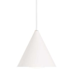 PICCOLA SOSPENSIONE SINGOLA A CONO DIAMETRO CM 13 IN METALLO BIANCO O NERO LAMPADINA GU10 INCLUSA CRISTALENSI - Cristalensi Shop 2