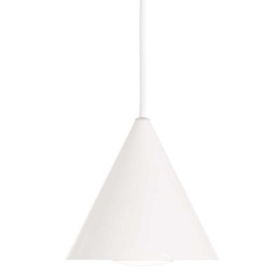 PICCOLA SOSPENSIONE SINGOLA A CONO DIAMETRO CM 13 IN METALLO BIANCO O NERO LAMPADINA GU10 INCLUSA CRISTALENSI - Cristalensi Shop