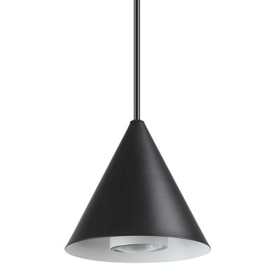PICCOLA SOSPENSIONE SINGOLA A CONO DIAMETRO CM 13 IN METALLO BIANCO O NERO LAMPADINA GU10 INCLUSA CRISTALENSI - Cristalensi Shop