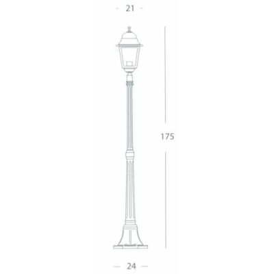 AMALFI LAMPIONE ESTERNO ALLUMINIO NERO DIFFUSORI VETRO ALTEZZA 175 CM SOVIL Sovil - Cristalensi Shop Online