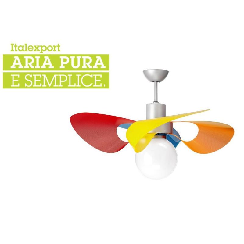 SOFFIO ECO VENTILATORE DIAMETRO 100 CM CON PALE COLORATE E TELECOMANDO INCLUSO Italexport - Cristalensi Shop Online