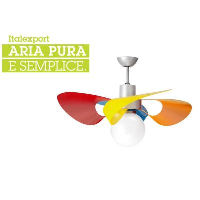 SOFFIO ECO VENTILATORE DIAMETRO 100 CM CON PALE COLORATE E TELECOMANDO INCLUSO Italexport - Cristalensi Shop Online