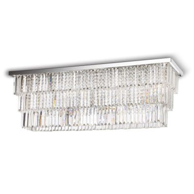 PLAFONIERA 8 LUCI ELEGANTE CROMO O ORO CON PENDAGLI DECORATIVI IN CRISTALLO CRISTALENSI - Cristalensi Shop Online