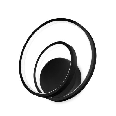 LAMPADA DA PARETE MODERNA DIAMETRO CM 29 LED 30W LUCE 3000K COLORI BIANCO NERO O OTTONE CRISTALENSI - Cristalensi Shop Online