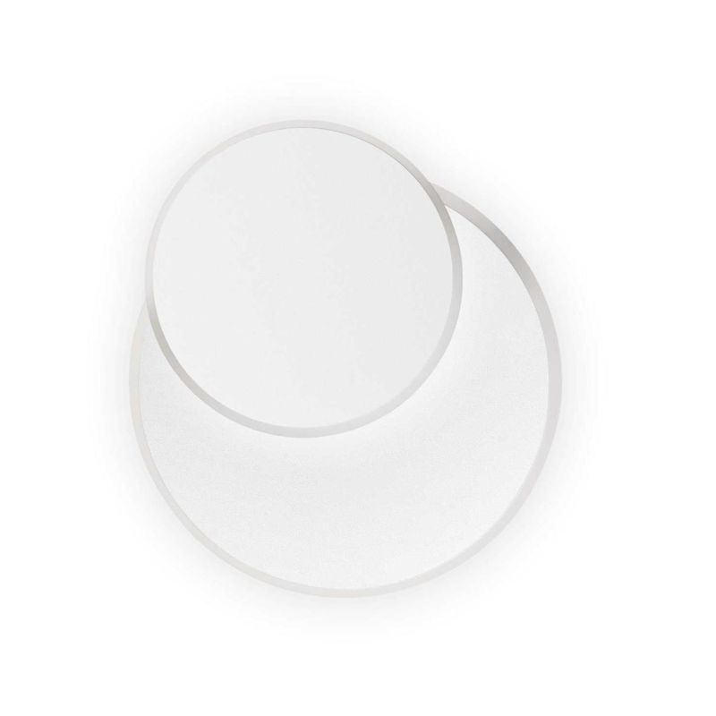 LAMPADA DA PARETE DESIGN MODERNO 2 CERCHI BIANCHI CON LED 14W LUCE 3000K CRISTALENSI - Cristalensi Shop Online