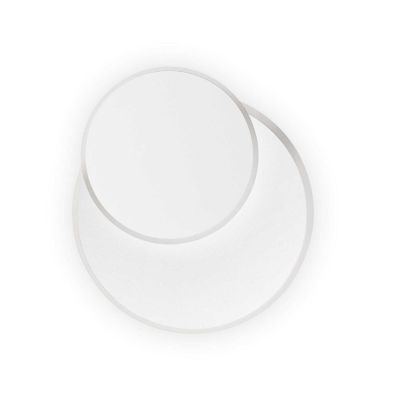 LAMPADA DA PARETE DESIGN MODERNO 2 CERCHI BIANCHI CON LED 14W LUCE 3000K CRISTALENSI - Cristalensi Shop Online