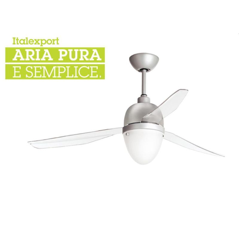 SWING METAL ECO VENTILATORE A SOFFITTO BIANCO O GRIGIO PORTALAMPADE E27 TELECOMANDO INCLUSO Italexport - Cristalensi Shop Online
