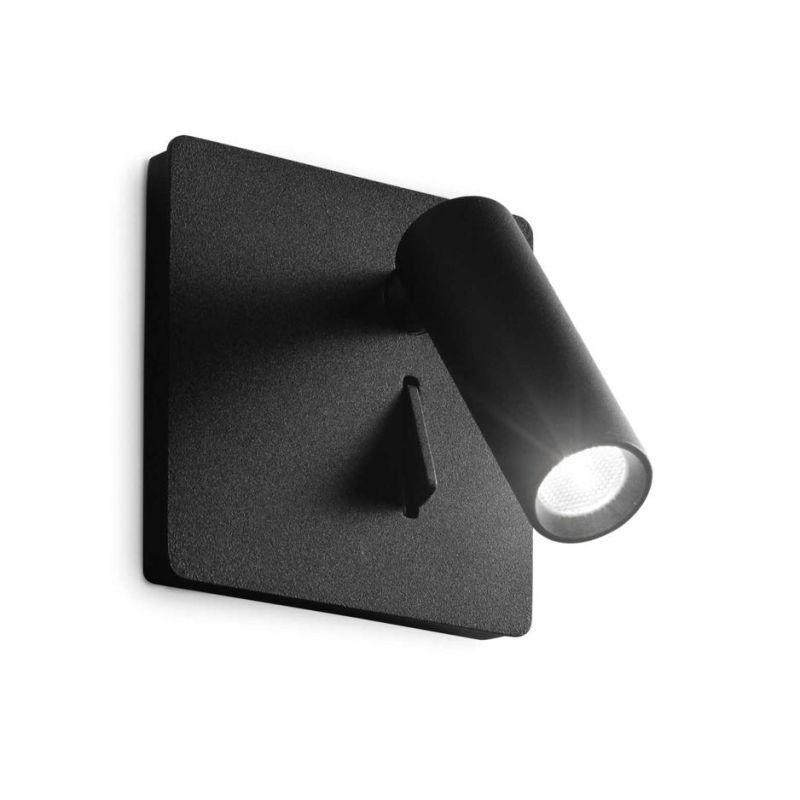 APPLIQUE ORIENTABILE QUADRATA CON SNODO LED 3W LUCE 3000K IN METALLO 4 COLORI CRISTALENSI - Cristalensi Shop Online