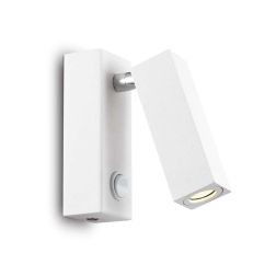 PICCOLA APPLIQUE A COLONNA CON FARETTO ORIENTABILE LED 3W LUCE 3000K IN METALLO BIANCO O NERO CRISTALENSI - Cristalensi Shop Onl 2