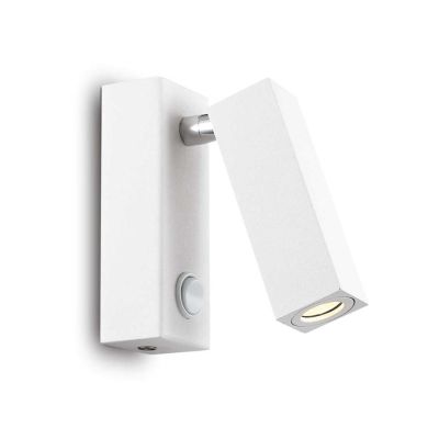 PICCOLA APPLIQUE A COLONNA CON FARETTO ORIENTABILE LED 3W LUCE 3000K IN METALLO BIANCO O NERO CRISTALENSI - Cristalensi Shop Onl