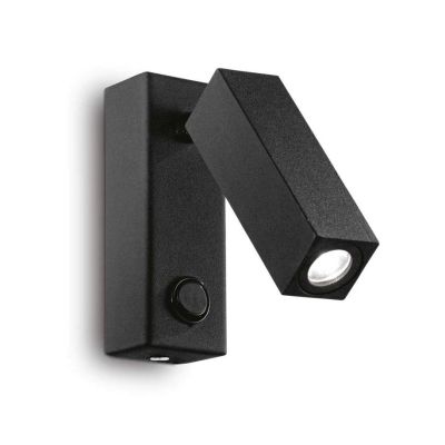 PICCOLA APPLIQUE A COLONNA CON FARETTO ORIENTABILE LED 3W LUCE 3000K IN METALLO BIANCO O NERO CRISTALENSI - Cristalensi Shop Onl