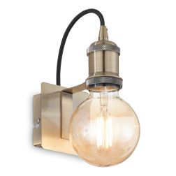 APPLIQUE VINTAGE CON LAMPADINA A VISTA E STRUTTURA IN METALLO BRUNITO O RAME MINIMAL CRISTALENSI - Cristalensi Shop Online 2