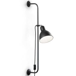 LAMPADA DA PARETE SALISCENDI IN METALLO NERO PRATICA E MODERNA CON LAMPADINA E27 CRISTALENSI - Cristalensi Shop Online 2