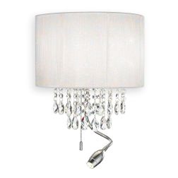 APPLIQUE MODERNA IN METALLO CROMO CON GOCCE IN CRISTALLO E LED DA LETTURA PARALUME IN PVC CRISTALENSI - Cristalensi Shop Online