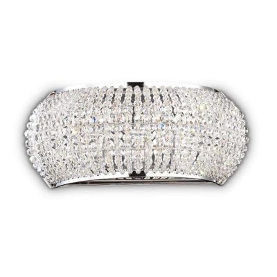 APPLIQUE ELEGANTE IN METALLO ORO O CROMO CON PERLE IN CRISTALLO TRASPARENTE CRISTALENSI - Cristalensi Shop Online
