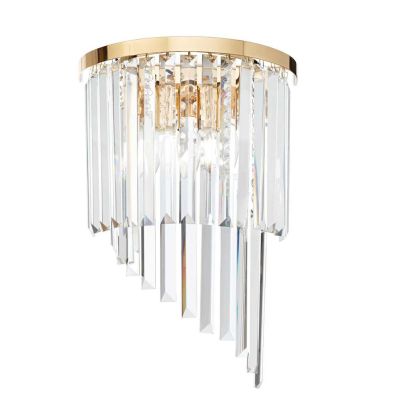 APPLIQUE MODERNA IN METALLO CROMO O ORO CON PENDAGLI IN CRISTALLO TRASPARENTE CRISTALENSI - Cristalensi Shop Online