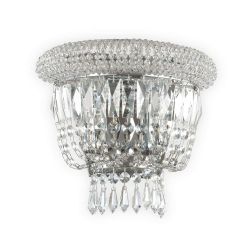 APPLIQUE ELEGANTE IN METALLO CROMO O OTTONE CON ELEMENTI DECORATIVI IN CRISTALLO TRASPARENTE CRISTALENSI - Cristalensi Shop Onli 2