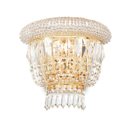 APPLIQUE ELEGANTE IN METALLO CROMO O OTTONE CON ELEMENTI DECORATIVI IN CRISTALLO TRASPARENTE CRISTALENSI - Cristalensi Shop Onli