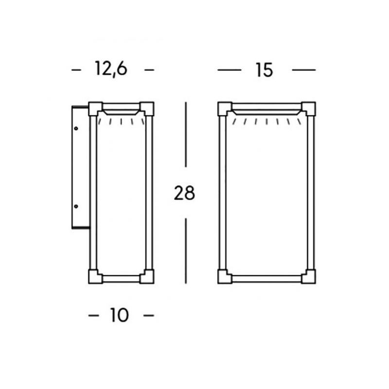 MIURA LAMPADA DA PARETE DA ESTERNI IP65 COLORE BIANCO CON LED 12W LUCE 4000K Sovil - Cristalensi Shop Online