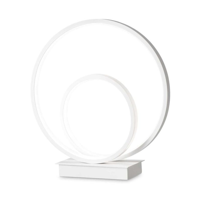 LAMPADA DA TAVOLO MODERNA DIAMETRO CM 28 LED 23W LUCE 3000K COLORI BIANCO NERO O OTTONE CRISTALENSI - Cristalensi Shop Online