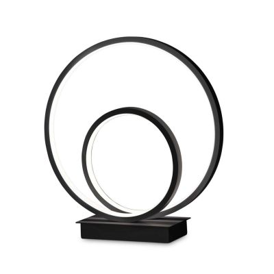 LAMPADA DA TAVOLO MODERNA DIAMETRO CM 28 LED 23W LUCE 3000K COLORI BIANCO NERO O OTTONE CRISTALENSI - Cristalensi Shop Online