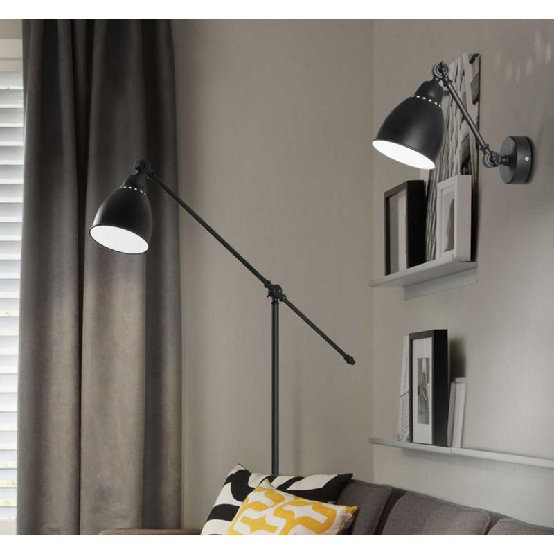 PIANTANA VINTAGE IN METALLO NERO O NICKEL CON BRACCIO E DIFFUSORE ORIENTABILI CRISTALENSI - Cristalensi Shop Online