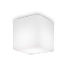 PLAFONIERA A CUBO CM 20X20 DA ESTERNI IN MATERIALE PLASTICO BIANCO LAMPADINA ATTACCO E27 CRISTALENSI - Cristalensi Shop Online