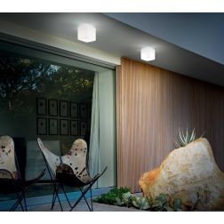 PLAFONIERA A CUBO CM 11x11 DA ESTERNI IN MATERIALE PLASTICO BIANCO LAMPADINA G9 INCLUSA CRISTALENSI - Cristalensi Shop Online 2