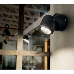 APPLIQUE DA ESTERNO IP44 BIANCO NERO O GRIGIO ORIENTABILE LAMPADINA ATTACCO GU10 ECONOMICO CRISTALENSI - Cristalensi Shop Online